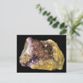 Amethyst op zwarte achtergrond Briefkaart (Staand voorkant)