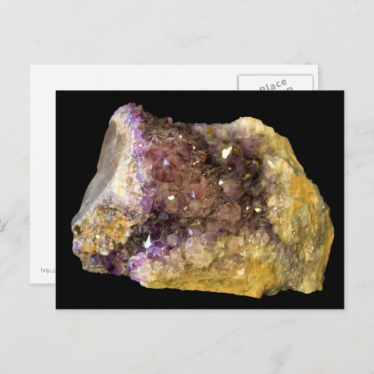 Amethyst op zwarte achtergrond Briefkaart (Voorkant / Achterkant)