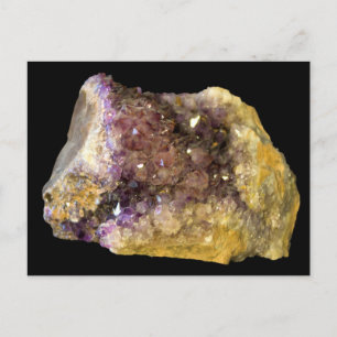 Amethyst op zwarte achtergrond Briefkaart