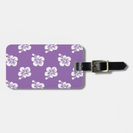 Amethyst Orchid en White Hibiscus Floral Bagagelabel