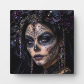 Amethyst Orchide Calavera – Gotische Suiker Schede Fotoplaat (Voorkant)