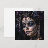 Amethyst Orchide Calavera – Gotische Suiker Schede Kaart (Voorkant / Achterkant)