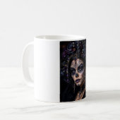 Amethyst Orchide Calavera – Gotische Suiker Schede Koffiemok (Voorkant links)