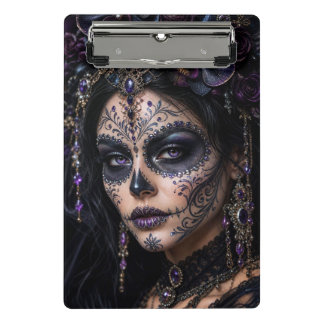 Amethyst Orchide Calavera – Gotische Suiker Schede Mini Klembord