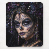 Amethyst Orchide Calavera – Gotische Suiker Schede Muismat (Voorkant)