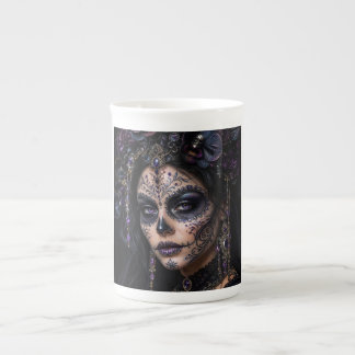 Amethyst Orchide Calavera – Gotische Suiker Schede Porselein Kop