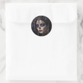 Amethyst Orchide Calavera – Gotische Suiker Schede Ronde Sticker (Tas)