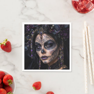 Amethyst Orchide Calavera – Gotische Suiker Schede Servet