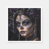 Amethyst Orchide Calavera – Gotische Suiker Schede Servet (Voorkant)