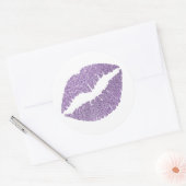 Amethyst Orchidee Glitter Lippen Print Ronde Sticker (Envelop)