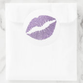 Amethyst Orchidee Glitter Lippen Print Ronde Sticker (Tas)