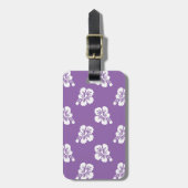 Amethyst Orkidee en Witte Hibiscus Bloemen Bagagelabel (Voorkant verticaal)