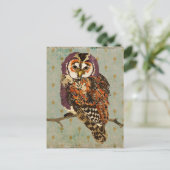 Amethyst Owl Blue Briefkaart (Staand voorkant)
