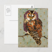 Amethyst Owl Blue Briefkaart (Voorkant / Achterkant)