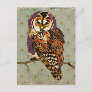 Amethyst Owl Blue Briefkaart