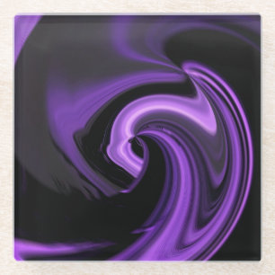Amethyst Paars Abstract hart  Glazen Onderzetter