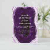 Amethyst Paars en Silver Geode Weddenschappen Kaart (Staand voorkant)