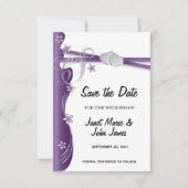 Amethyst Paars en Silver Save The Date (Voorkant)