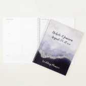 Amethyst Paars en Zilver Geode Agate Huwelijk Planner (Display)