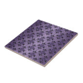 Amethyst Paars en Zwart Damast Tegeltje (Zijkant)