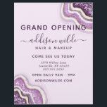 Amethyst Paars Glitter Agate Geode Business Flyer<br><div class="desc">Amethyst Paarse Glitter Agate Geode Grand Opening Business Flyer. Perfect voor make-up artiesten,  haarstylists,  cosmetologen en nog veel meer!</div>