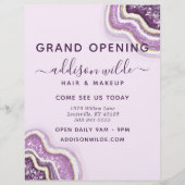 Amethyst Paars Glitter Agate Geode Business Flyer (Voorkant)