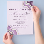 Amethyst Paars Glitter Agate Geode Business Flyer (Hand)