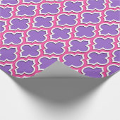 Amethyst Paars Hot Pink White Moroccan #4DS Cadeaupapier (Hoek)