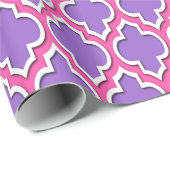 Amethyst Paars Hot Pink White Moroccan #4DS Cadeaupapier (Rol Hoek)