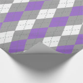 Amethyst Paars Houtskool Donkergrijs Wit XL Argyle Cadeaupapier (Hoek)