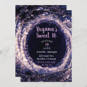 Amethyst Paars Modern Abstract Glam Sweet 16 Kaart (Voorkant / Achterkant)