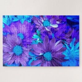 Amethyst Paars N Turquoise Daisies Legpuzzel