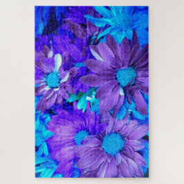 Amethyst Paars N Turquoise Daisies Legpuzzel