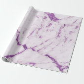 Amethyst Paars Plum White Carrara Marble Stone Cadeaupapier (Uitgerold)