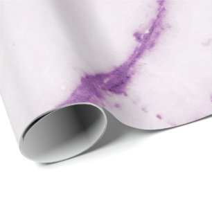 Amethyst Paars Plum White Carrara Marble Stone Cadeaupapier
