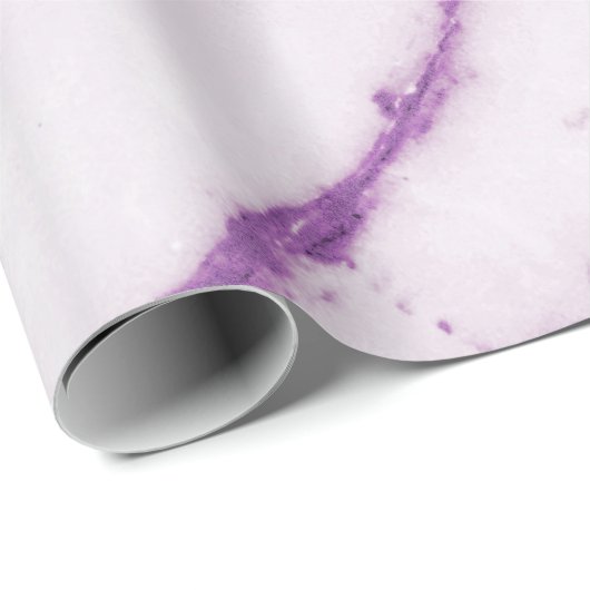 Amethyst Paars Plum White Carrara Marble Stone Cadeaupapier (Rol Hoek)