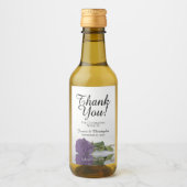 Amethyst Paars Roos Chic Wedding Bedankt Mini Wijn Etiket (Voorkant)