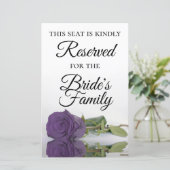 Amethyst Paars Roos Gereserveerde bruiloft (Staand voorkant)