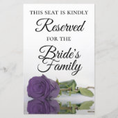 Amethyst Paars Roos Gereserveerde bruiloft (Voorkant)