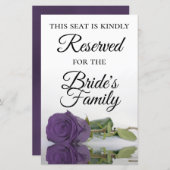 Amethyst Paars Roos Gereserveerde bruiloft (Voorkant / Achterkant)