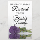 Amethyst Paars Roos Gereserveerde bruiloft (Voorkant)