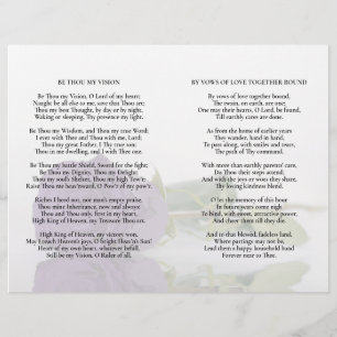 Amethyst Paars Roos Wedding Program Insert - Volle