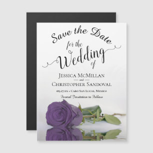 Amethyst Paars Roos Wedding Save the Date Magnet