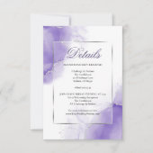 Amethyst Paars Script Silver - Gegevens Kaart (Voorkant)