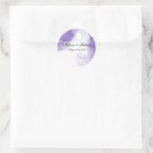 Amethyst Paars Script Silver Ronde Sticker (Tas)