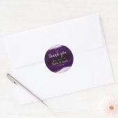 Amethyst Paars & Silver Geode Weddenschap Hartelij Ronde Sticker (Envelop)