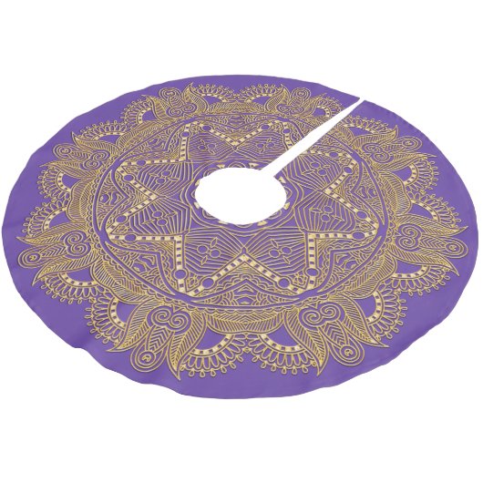 Amethyst Paars Violette Mandala Ster Kunst Patroon Kerstboom Rok (Gekanteld)