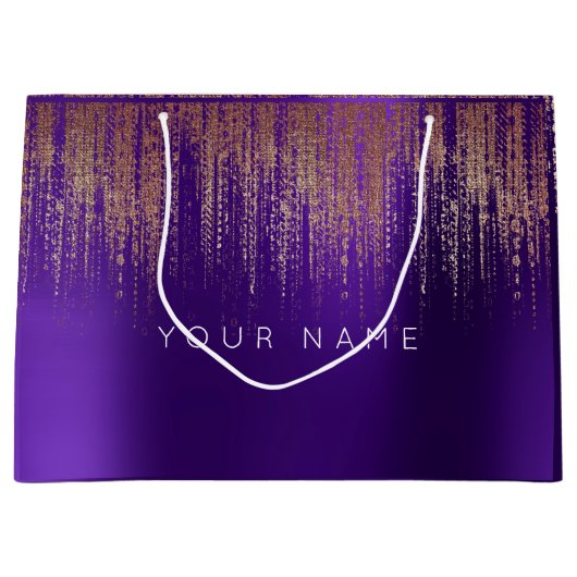 Amethyst Paars White Plum Minimale Favor Gold Rain Groot Cadeauzakje (Voorkant)