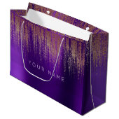Amethyst Paars White Plum Minimale Favor Gold Rain Groot Cadeauzakje (Voorkant Gekanteld)