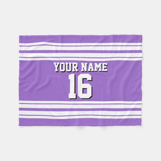 Amethyst Paars Wht Team Jersey Fleece Deken (Voorkant (Horizontaal))